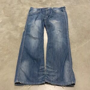 Helix Slim Boot Mens Jeans 36x30 Medium Wash Distressed Y2K Skater Denim